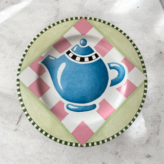 Vintage Sakura "Harlequin Teapot" Plate