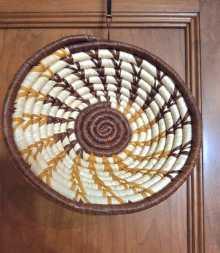 Handwoven African  Raffia Basket Bowl - Artisan Decorative Piece