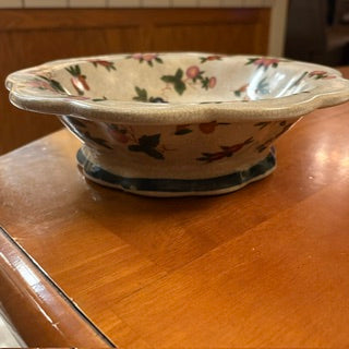 Vntg Chinese Ceramic Bowl w Fruit Motif