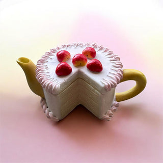 Slice of Strawberry Cake Teapot