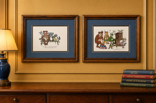 Set of 2 Robert Marble Signed Framed Prints Jammin & Friendship