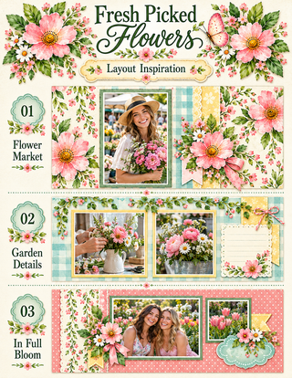 Fresh Picked Flowers Scrapbook Kit 12x12
