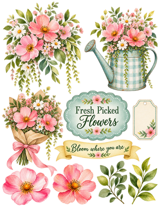 Fresh Picked Flowers Scrapbook Kit 12x12