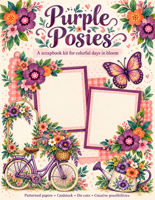Purple Posies Scrapbook Kit