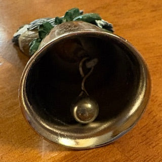 Vntg Handpainted Chickadee Bell Ornament