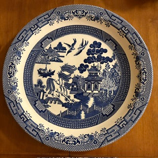 Vntg Churchill Blue Willow Platter