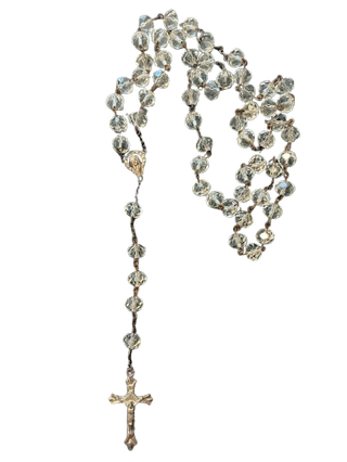 ROSARY CROSS NECKLACE - CLEAR