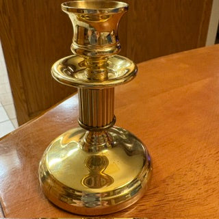 Vntg Solid Brass Copper Craft Candlestick