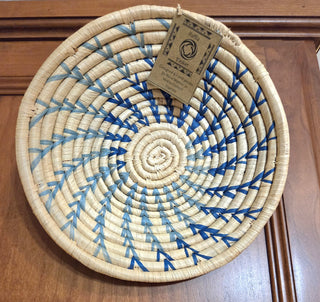 Handwoven African Raffia Basket Bowl - Artisan Decorative Piece