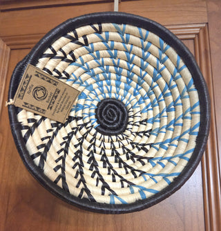 Handcrafted African Raffia Basket bowl - Artisan Decorative Piece