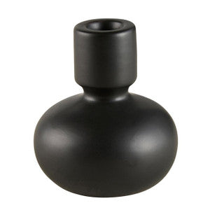 CANDLE HOLDER BLACK ROUND
