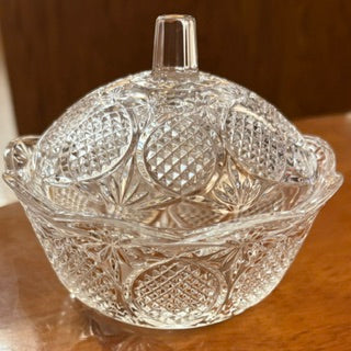 Vntg Dorico RCR Crystal Lidded Candy Bowl