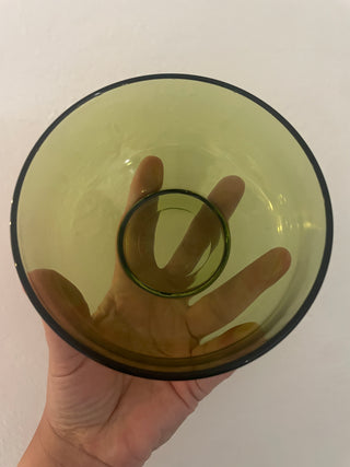 Vintage avocado green bowl