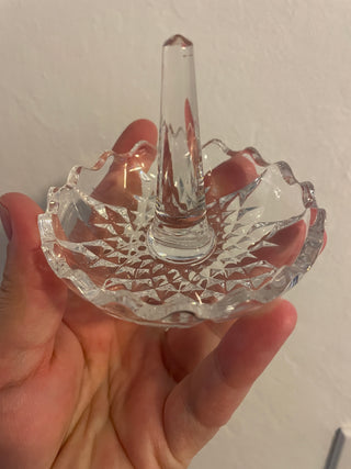Clear glass ring holder