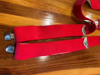 VNTG  Red Elastic Suspenders