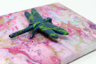 "Embrace" Upcycled Dragonfly art