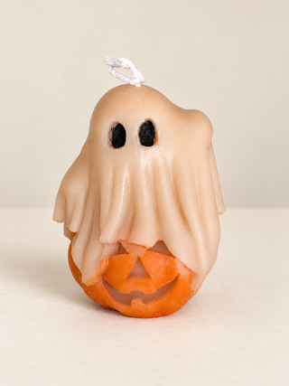 Ghost on a Pumpkin Candle
