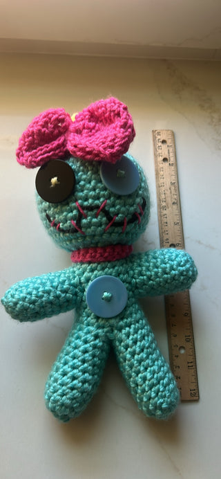 handmade crochet amigurumi doll of Scrump