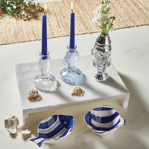 CANDLE HOLDER/VASE - FISH SILVER