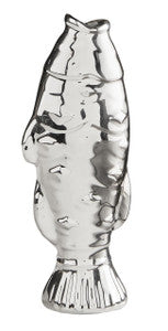 CANDLE HOLDER/VASE - FISH SILVER