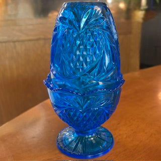 Fenton Fairy Lamp, Bluenique Pineapple Heart