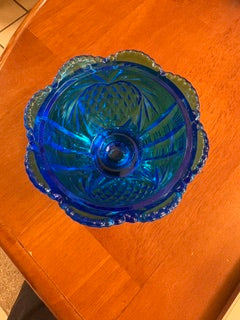 Fenton Fairy Lamp, Bluenique Pineapple Heart