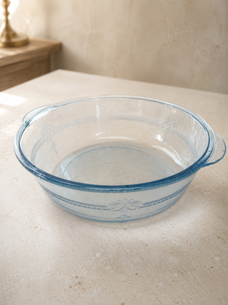 1940s Fire King Sapphire Blue Philbe Casserole Baking Bowl Anchor Hocking