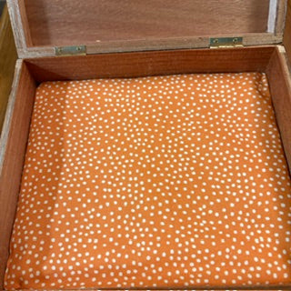 Hand Decorated Trinket Box w Fishing Design