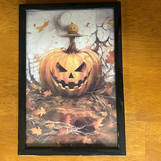 Framed 4x6 Print - Scary Smile Jack-o-Lantern