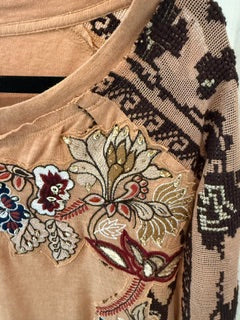 Free People Embroidered Boho Top