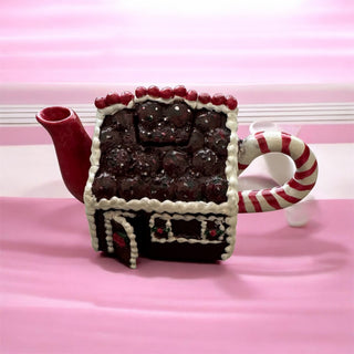Vintage Ceramic Gingerbread House Teapot