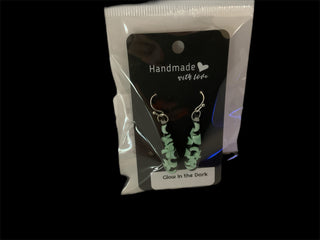Earrings  Sm. Resin Glow In Dark Moons