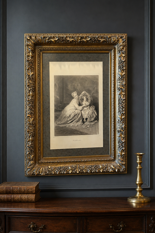 36x48 Ornate Gold Framed Art Print Le Petit Cadre Mother & Daughter