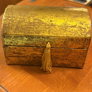 Gold Florentine Style Trinket Chest w Tassel