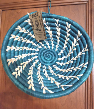 Handwoven African Raffia Basket Bowl - Artisan Decorative Piece