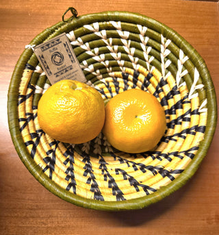 Handwoven African Raffia Basket Bowl