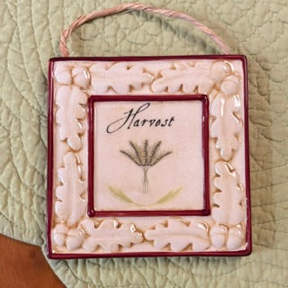 Vntg Fall Ceramic Wall Plaque - "Harvest"