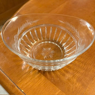 MCM Heisey Cut Crystal Oval Bowl