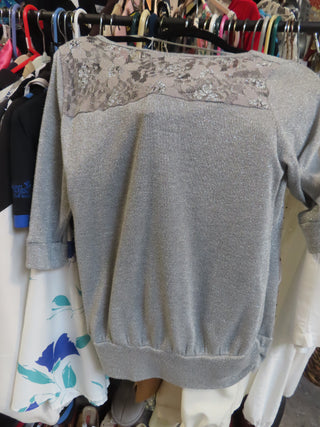 Gray sparkly blouse size P/M
