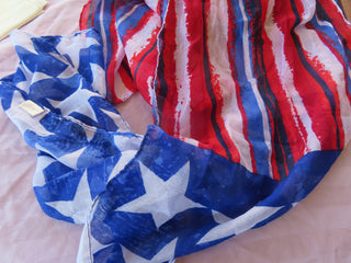 sheer long American flag scarf