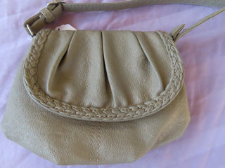 Gray long strap purse