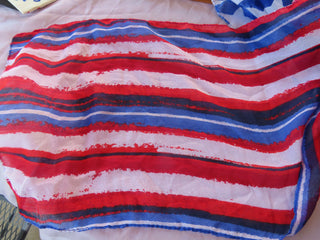 sheer long American flag scarf