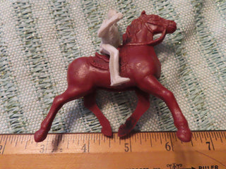 Plastic brown horse & rider