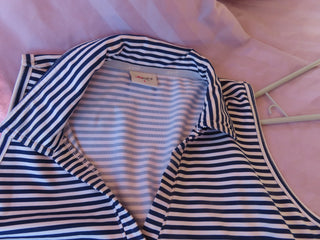 JoFit short sleeve blouse blue & white