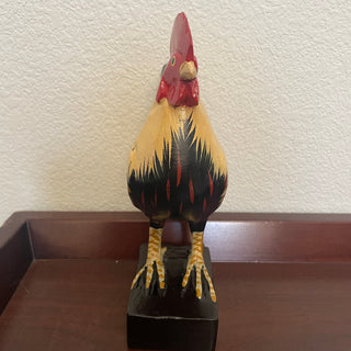 Hand-carved Wood Painted Rooster 8in