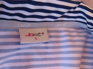 JoFit short sleeve blouse blue & white