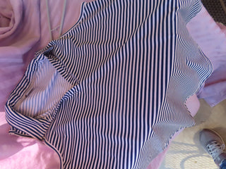 JoFit short sleeve blouse blue & white