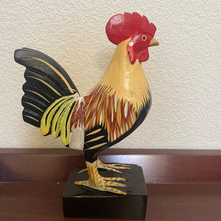 Hand-carved Wood Painted Rooster 8in