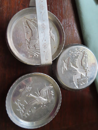 set of 8 coasters w/holder