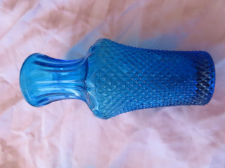 blue press glass vase
